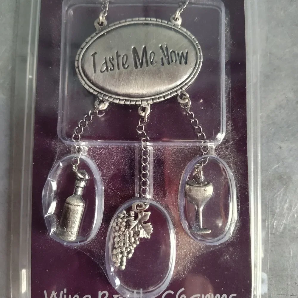 Pewter Wine Bottle Charm Set